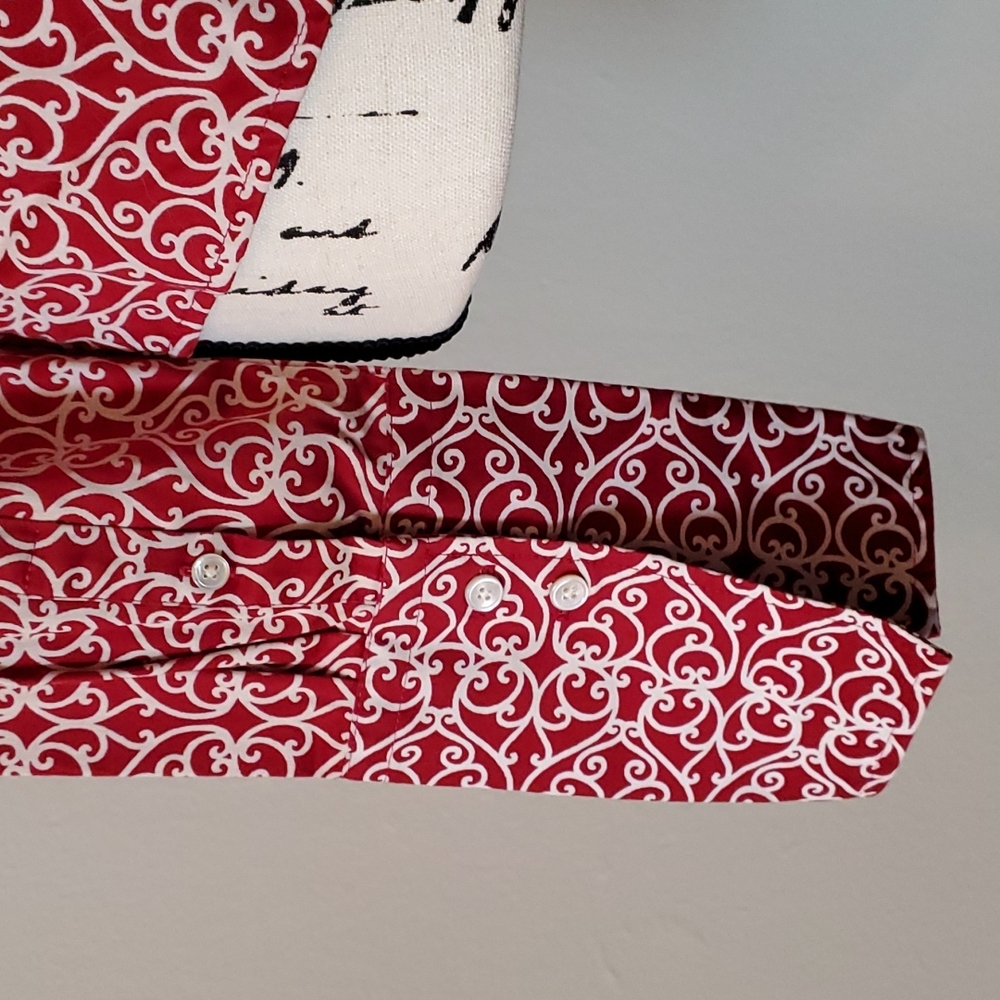 Talbots Red And White Button Down - image 4